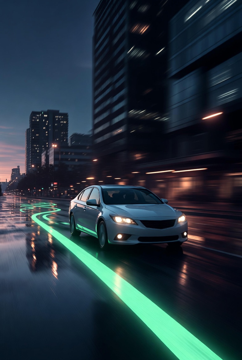 Gig Economy Vehicle at Night